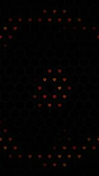 Hearts arranged in a pattern on a dark background Illustrazione stock