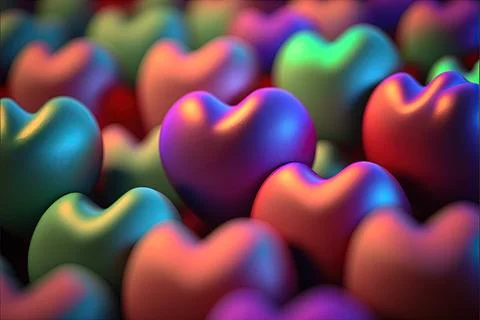 Hearts arranged on a plain background, kind of pattern bright colors, day of Stock Illustration