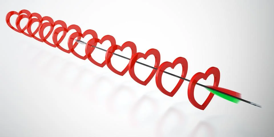Hearts with arrow Stock Illustration