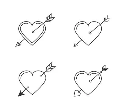 Hearts with Arrows 스톡 일러스트