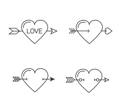 Hearts with Arrows Illustrazione stock