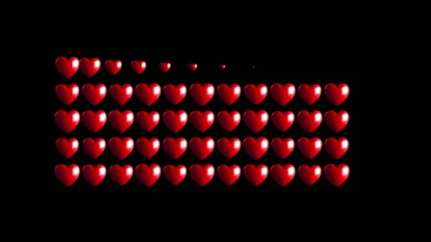 Hearts. Assembling in rows of canvas from hearts. Background with animation. Stock Footage 158898875