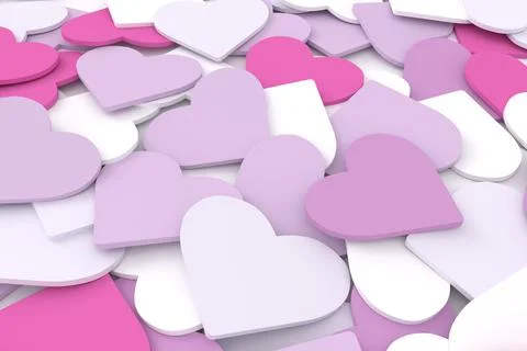 Hearts background. 3D rendering. Stock Illustration