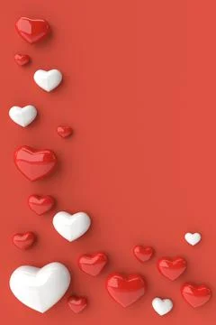 Hearts background. 3D rendering. Stock Illustration