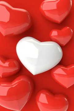 Hearts background. 3D rendering. Stock Illustration