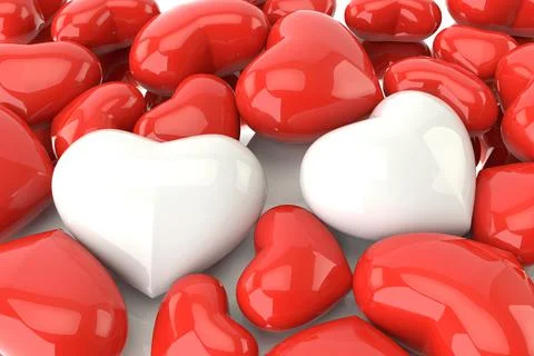 Hearts background. 3D rendering. Stock Illustration