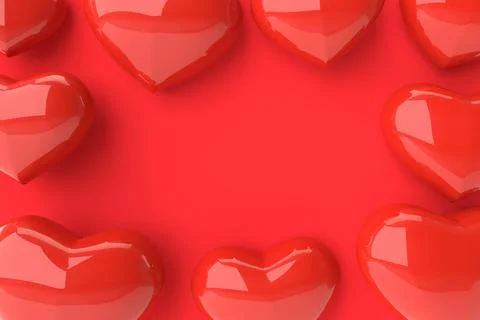 Hearts background. 3D rendering. Stock Illustration