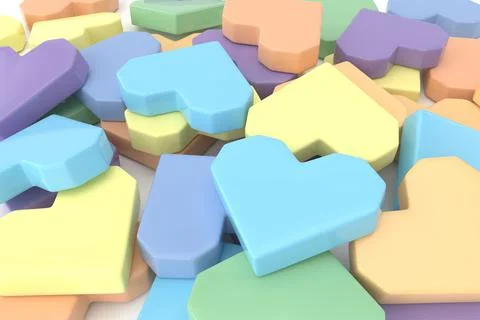 Hearts background. 3D rendering. Stock Illustration