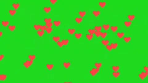 Hearts background animations kroma key video Stock Footage 307802097