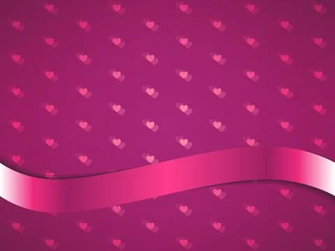 Hearts background with ribbon vector Stock Illustration
