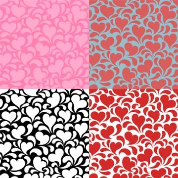 Hearts Background Set Stock Illustration