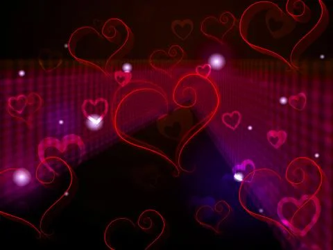Hearts background shows love affection and adoring. Stock Illustration