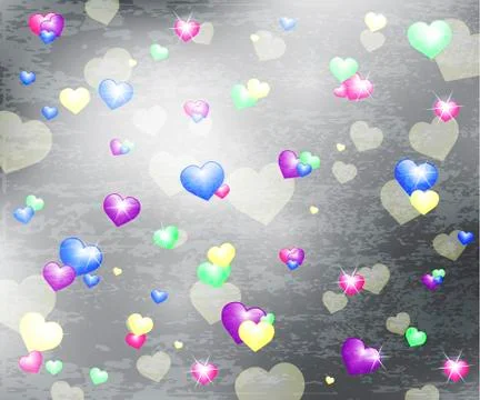 Hearts background with texture Stock Illustration