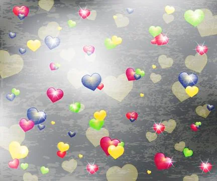 Hearts background with texture Stock Illustration