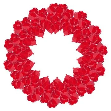 Hearts balloon in ring on white background. Vector illustration Stock Illustration