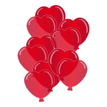 Hearts balloon on white background Stock Illustration