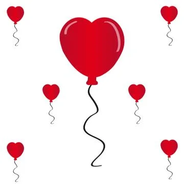 Hearts balloon on white background Stock Illustration