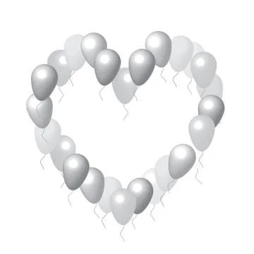Hearts with balloons Stock Illustration