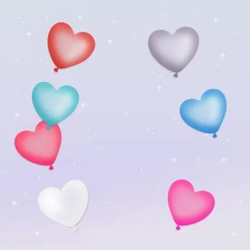 Hearts balloons Stock Illustration