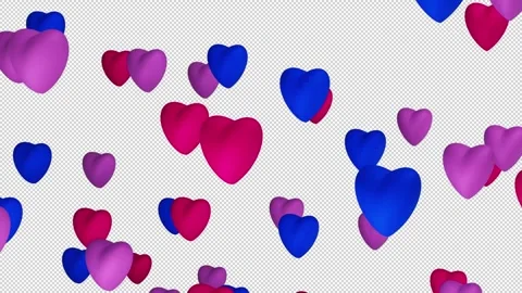 Hearts in Bisexual Flag Colors Stock Footage 277885802