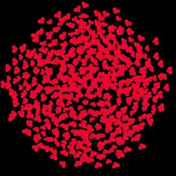 Hearts on black background Stock Illustration