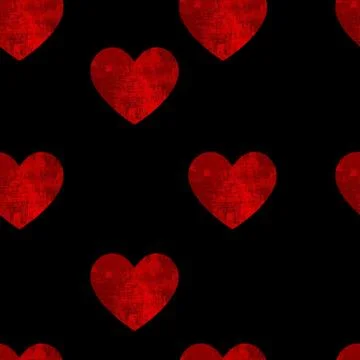 Hearts on black background Stock Illustration