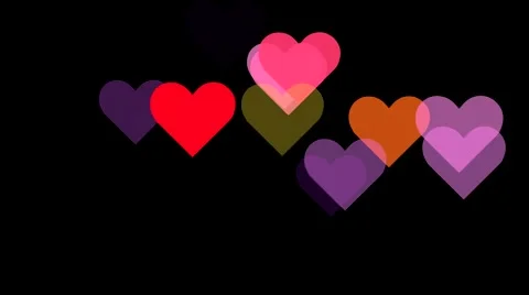 Hearts on Black Background Loop Stock Footage 45414160