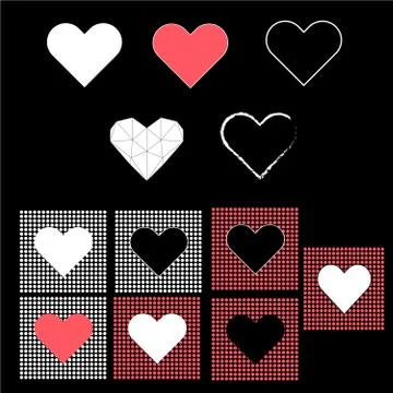 Hearts on black Stock Illustration
