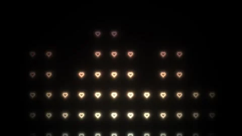 Hearts in blue light on a black background create a Stock Footage 338338418