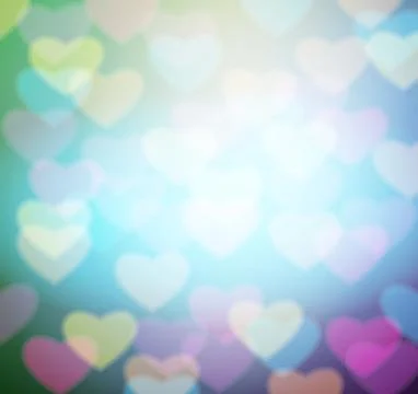 Hearts blurred background Stock Illustration