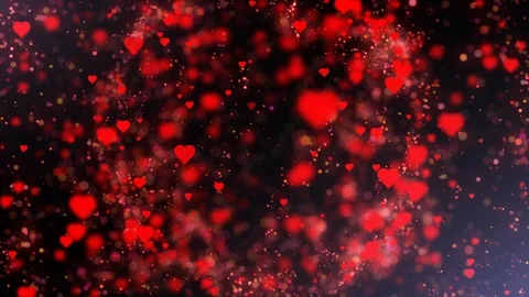 Hearts with bokeh pulsing for Valentines Day Stock Footage 123108564