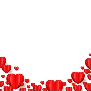 Hearts Border Isolated Stock Illustration