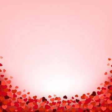 Hearts Border With Pink Background Stock Illustration