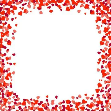 Hearts Borders Isolated Background Stock Illustration