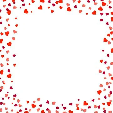 Hearts Borders Isolated Stock Illustration