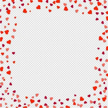 Hearts Borders Isolated Transparent Background Stock Illustration