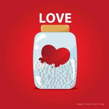 Hearts in the bottle vector Stock Illustration