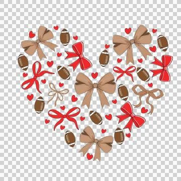 Hearts Bow Heart Shape Composed Of Black Bows forming Stock Illustration