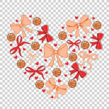 Hearts Bow Heart Shape Made Of Black Bows forming circles 스톡 일러스트