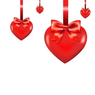 Hearts with bow Stock Illustration