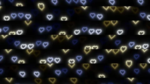 Hearts in bright colors moving on dark background Stock Footage 338229490