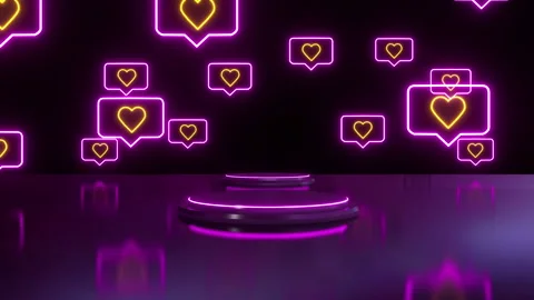 Hearts Bubble Neon Background Stock-Footage 231706840