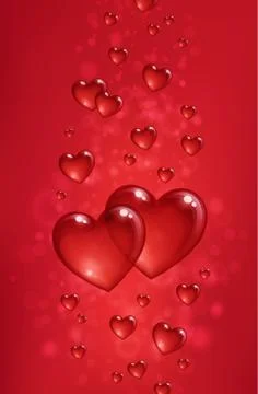 Hearts like bubbles Stock Illustration