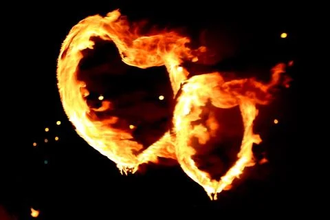 Hearts burning Stock Photos