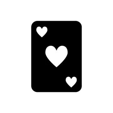 Hearts card solid icon. Playing card vector illustration isolated on white Stock Illustration