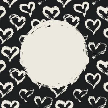 Hearts card template Stock Illustration