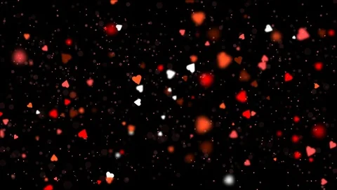 Hearts carried by wind, CGI background.  Concept of love, passion, Valentines Stock Footage 100744397