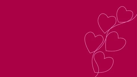 Hearts chain single continuous line art. Romantic love date relationship couple Stock Illustration