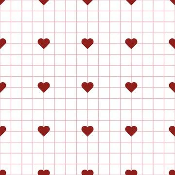 Hearts checkered seamless pattern.  イラスト素材