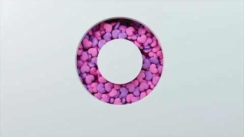 Hearts In Circle Frame Stock Footage 169973620